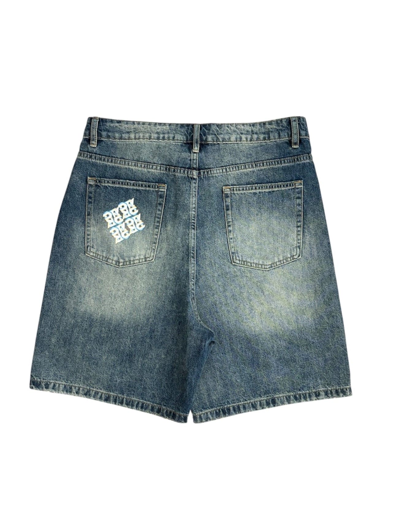'Monogram' Baggy Denim Shorts